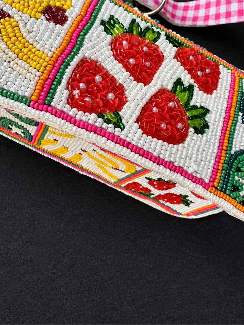 Viral Beaded Fruit Pattern Shoulder Bag- Handmade in India